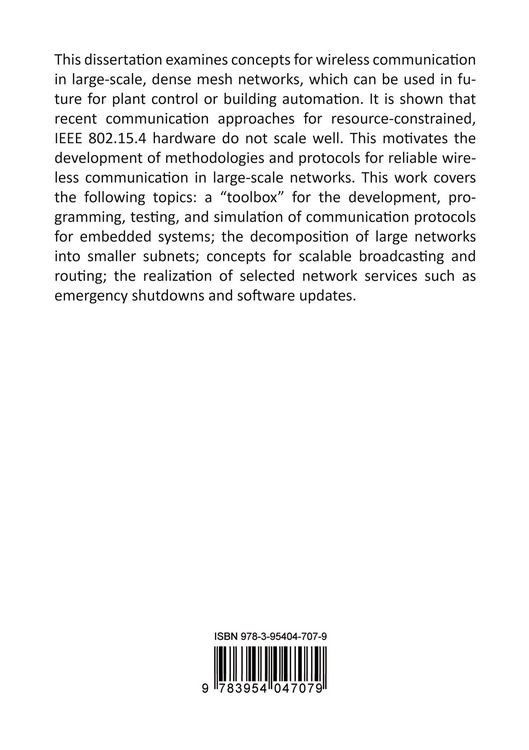 Produktbild: Methodologies and Protocols for Wireless Communication in Large-Scale, Dense Mesh Networks