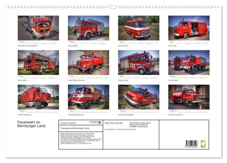 Produktbild: Feuerwehr im Bernburger Land (Wandkalender 2026 DIN A2 quer), CALVENDO Monatskalender