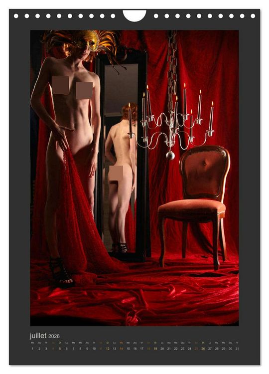Produktbild: Lingerie dans le miroir (Calendrier mural 2026 DIN A4 horizontal), CALVENDO calendrier mensuel