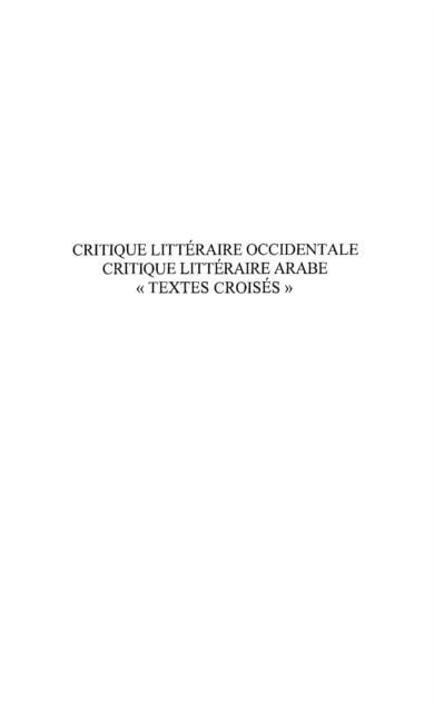 Produktbild: Critique litteraire occidentale critique