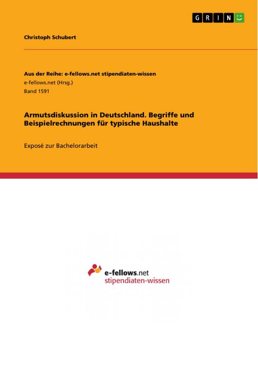 Produktbild: Armutsdiskussion in Deutschland. Begriffe und Beispielrechnungen f&uuml;r typische Haushalte