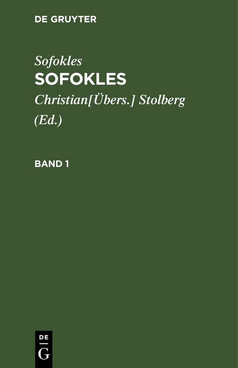 Produktbild: Sofokles. Band 1