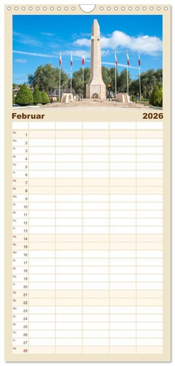 Produktbild: Familienplaner 2026 - Malta &ndash; Historisches Juwel im Mittelmeer mit 5 Spalten (Wandkalender, 21 x 45 cm) CALVENDO