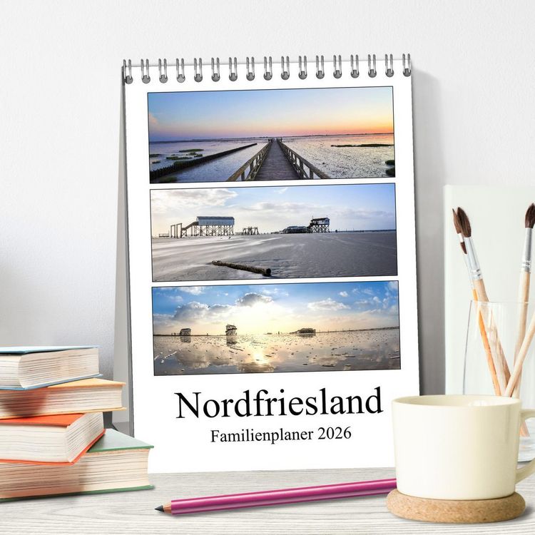Produktbild: Nordfriesland - Familienplaner (Tischkalender 2026 DIN A5 hoch), CALVENDO Monatskalender