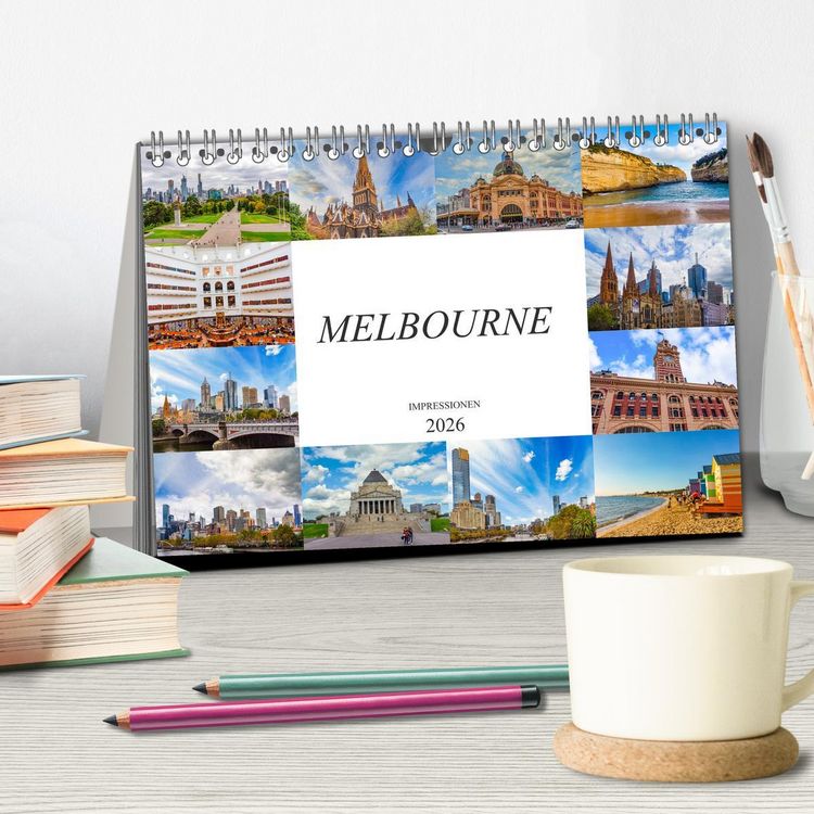 Produktbild: Melbourne Impressionen (Tischkalender 2026 DIN A5 quer), CALVENDO Monatskalender