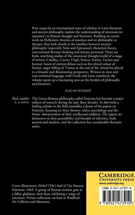 Produktbild: The Passions in Roman Thought and Literature