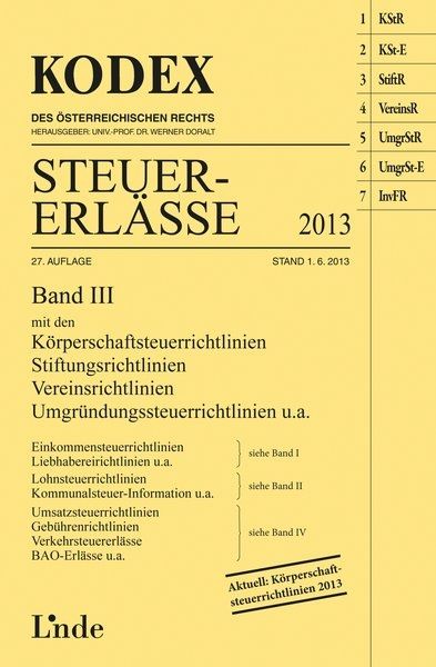 Produktbild: Steuer-Erl&auml;sse 2013 (f. &Ouml;stereich). Band 3