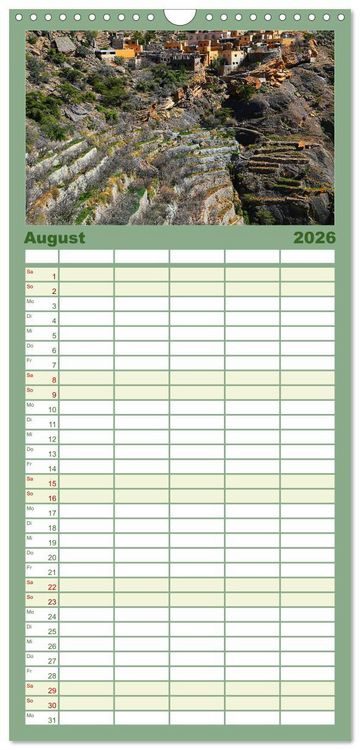 Produktbild: Familienplaner 2026 - Unterwegs im Weihrauchland Oman mit 5 Spalten (Wandkalender, 21 x 45 cm) CALVENDO