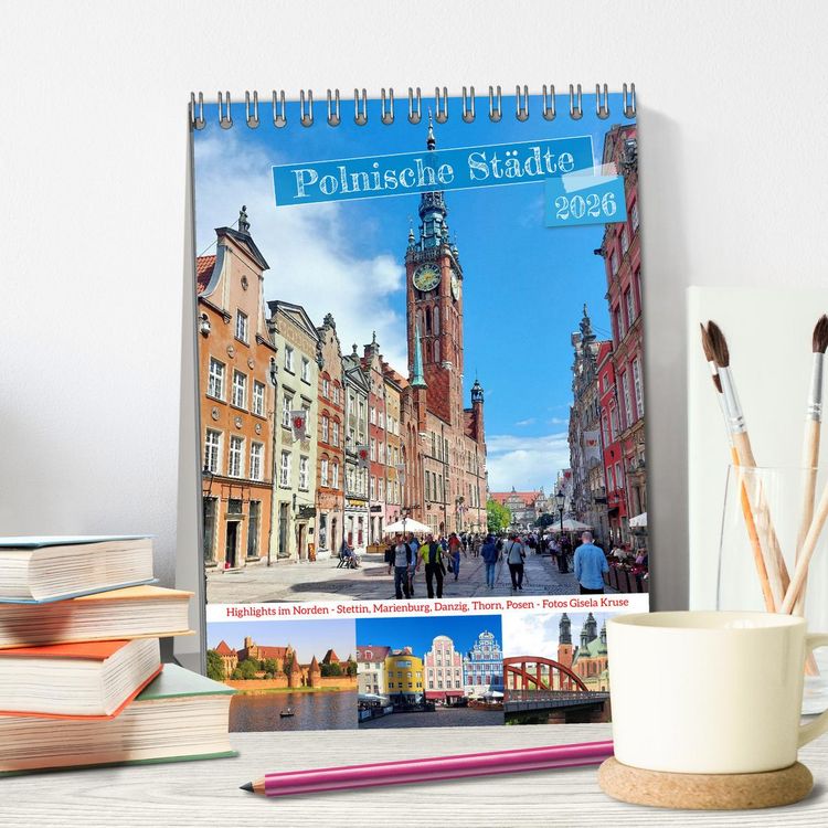 Produktbild: Polnische St&auml;dte - Highlights im Norden (Tischkalender 2026 DIN A5 hoch), CALVENDO Monatskalender