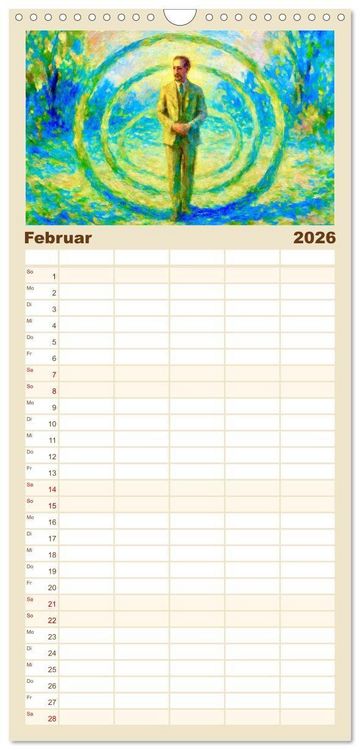 Produktbild: Familienplaner 2026 - Rainer Maria Rilke. Sein Leben, seine Werke mit 5 Spalten (Wandkalender, 21 x 45 cm) CALVENDO