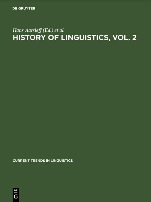 Produktbild: History of Linguistics, Vol. 2