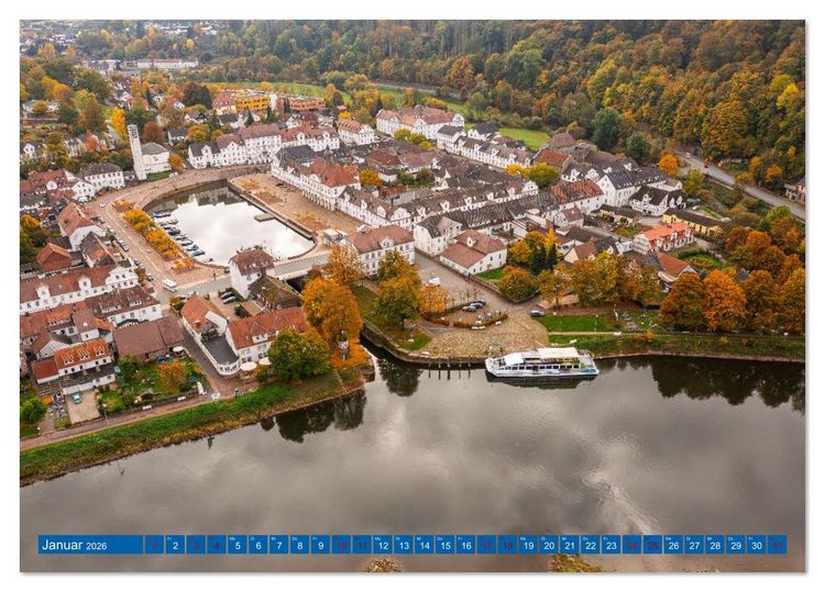 Produktbild: Die Obere Weser - von Bad Karlshafen bis Hameln (Tischkalender 2026 DIN A5 quer), CALVENDO Monatskalender