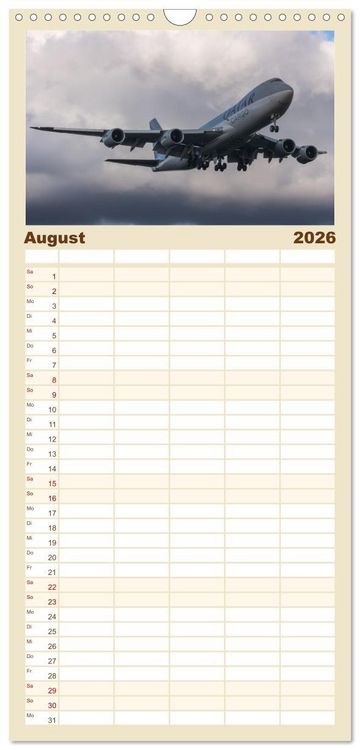 Produktbild: Familienplaner 2026 - Boeing 747 Kalender mit 5 Spalten (Wandkalender, 21 x 45 cm) CALVENDO