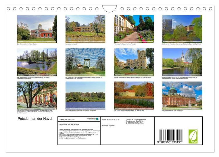 Produktbild: Potsdam an der Havel (Wandkalender 2027 DIN A4 quer), CALVENDO Monatskalender