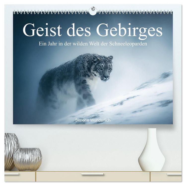 Produktbild: Geist des Gebirges - Ein Jahr in der wilden Welt der Schneeleoparden (hochwertiger Premium Wandkalender 2026 DIN A2 quer), Kunstdruck in Hochglanz