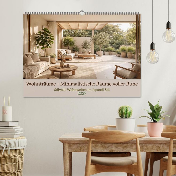 Produktbild: Wohntr&auml;ume &ndash; Minimalistische R&auml;ume voller Ruhe (Wandkalender 2027 DIN A2 quer), CALVENDO Monatskalender