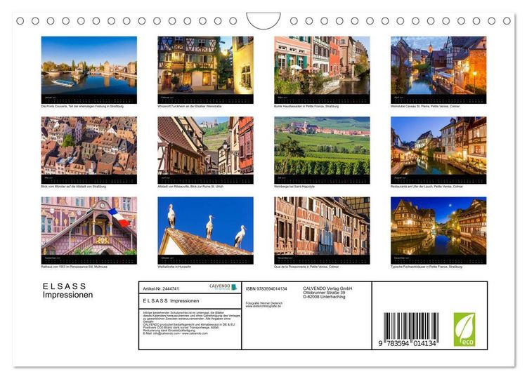 Produktbild: E L S A S S Impressionen (Wandkalender 2027 DIN A4 quer), CALVENDO Monatskalender