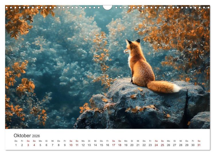 Produktbild: Wild und weich - Die zauberhafte Welt der Rotf&uuml;chse (Wandkalender 2026 DIN A3 quer), CALVENDO Monatskalender