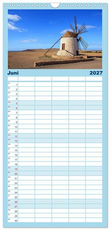 Produktbild: Familienplaner 2027 - Fuerteventura mit 5 Spalten (Wandkalender, 21 x 45 cm) CALVENDO