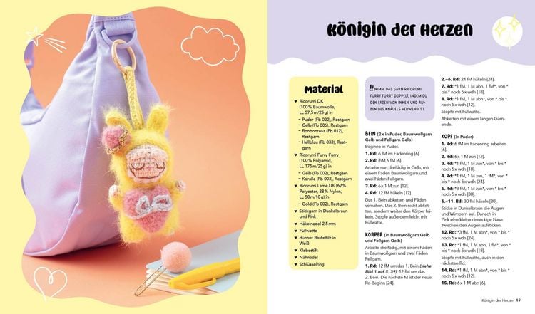 Produktbild: Schl&uuml;sselanh&auml;nger h&auml;keln: Mini-Monster f&uuml;r Labubu-Fans
