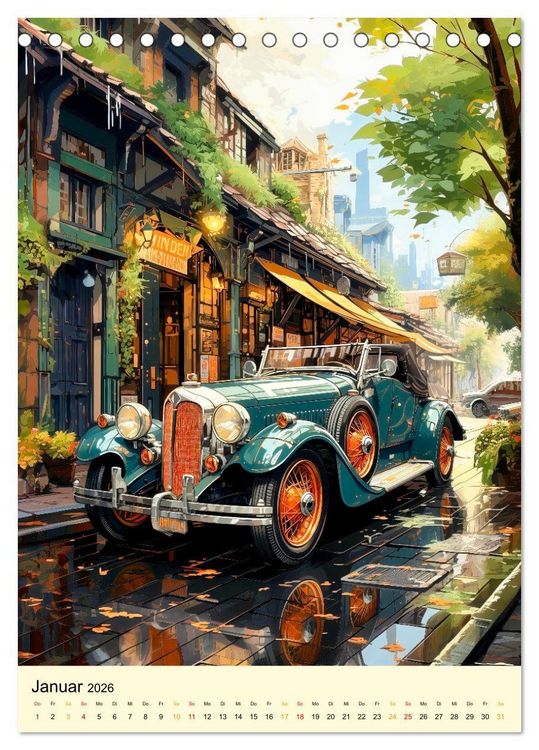 Produktbild: Nostalgic Cars der Traum (Tischkalender 2026 DIN A5 hoch), CALVENDO Monatskalender