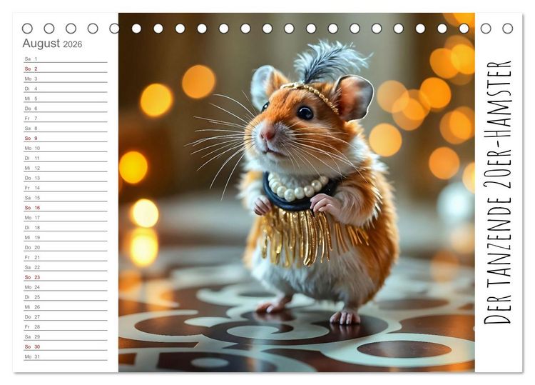 Produktbild: History Hamster - Die Geschichte der Welt in 12 Nagerbildern (Tischkalender 2026 DIN A5 quer), CALVENDO Monatskalender