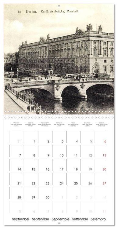 Produktbild: Bons baisers de Berlin : Cartes postales historiques de la ville (Calendrier mural carr&eacute; 2026 30x30 cm) Calendrier double avec une page pour vos prises de notes
