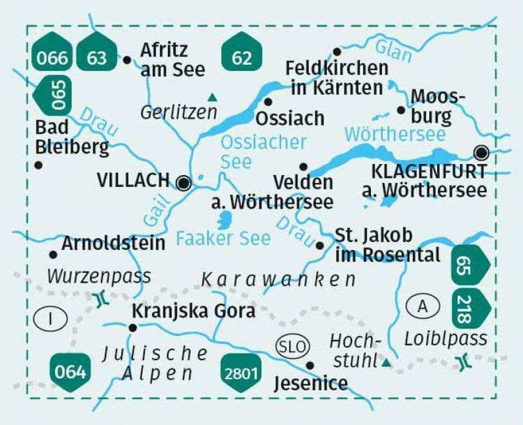 Produktbild: KOMPASS Wanderkarte 61 W&ouml;rthersee, Karawanken West 1:50.000