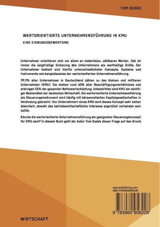 Produktbild: Wertorientierte Unternehmensf&uuml;hrung in KMU