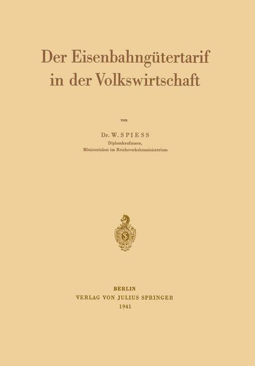 Produktbild: Der Eisenbahng&uuml;tertarif in der Volkswirtschaft