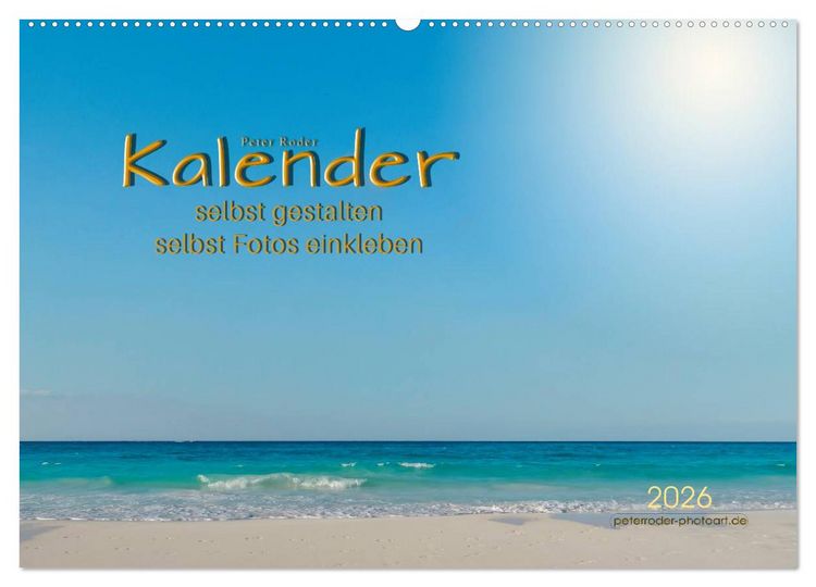 Produktbild: Kalender - selbst gestalten, Fotos selbst einkleben (Wandkalender 2026 DIN A2 quer), CALVENDO Monatskalender