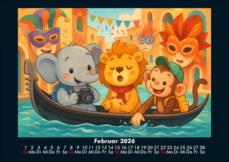 Produktbild: Raffi, Buschi & Milo - Drei Freunde auf Weltreise 2026 Fotokalender DIN A5