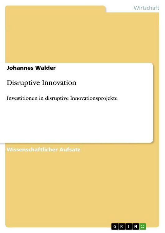 Produktbild: Disruptive Innovation