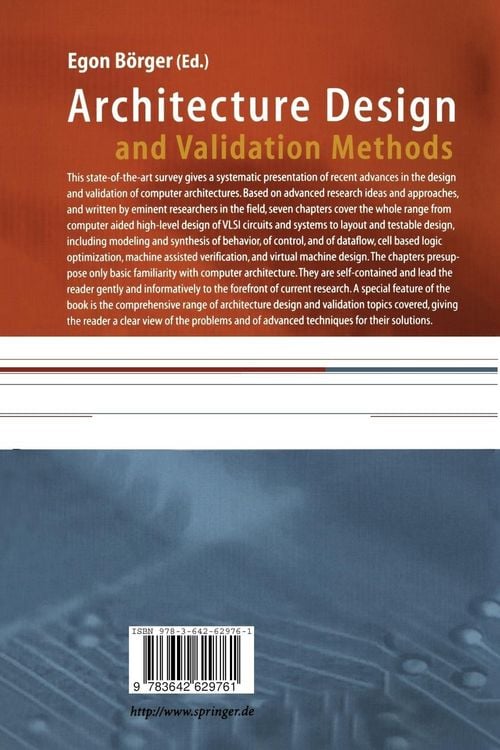 Produktbild: Architecture Design and Validation Methods