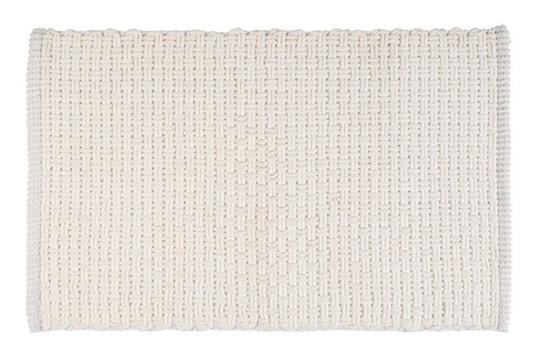 Produktbild: Badteppich Mod. Ecoli, wei&szlig;, Polyester/Baumwolle, 50x80 cm, rutschhemmende R&uuml;ckseite,