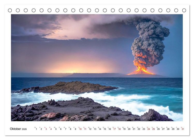 Produktbild: KI Landschaften (Tischkalender 2026 DIN A5 quer), CALVENDO Monatskalender