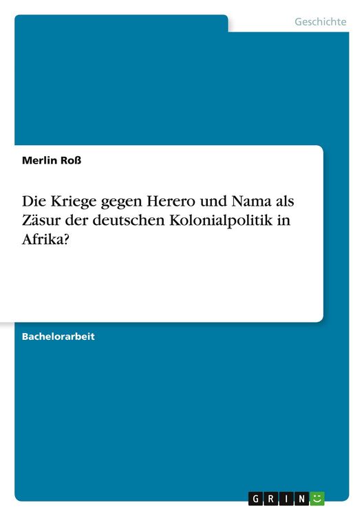 Produktbild: Ro&szlig;, M: Kriege gegen Herero und Nama als Z&auml;sur der deutschen