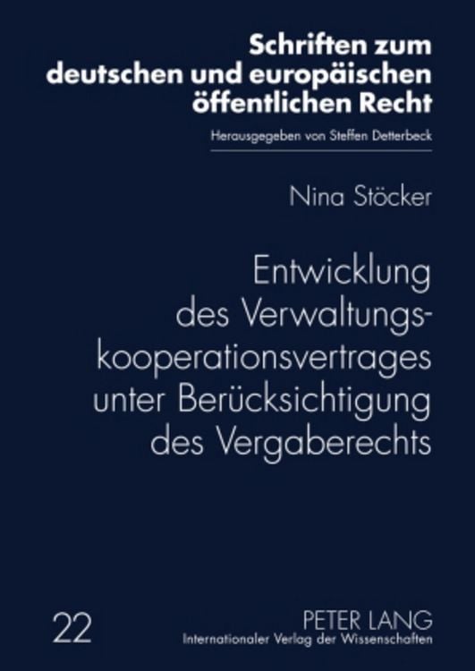 Produktbild: Entwicklung des Verwaltungskooperationsvertrages unter Ber&uuml;cksichtigung des Vergaberechts