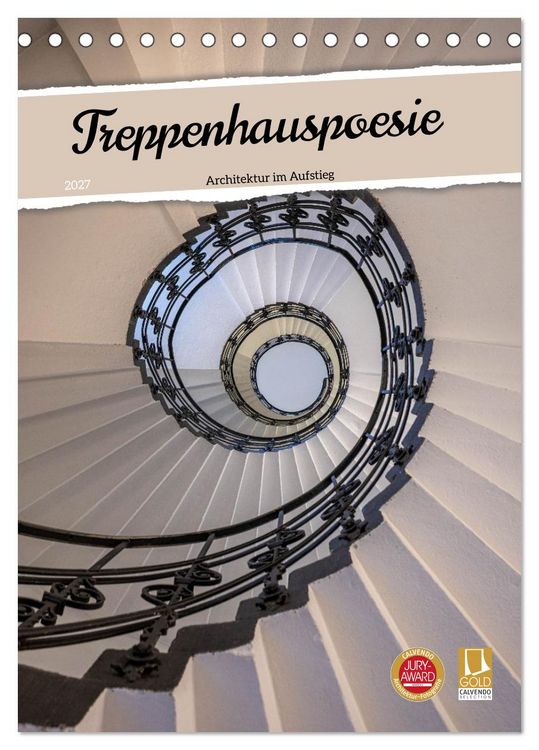 Produktbild: Treppenhauspoesie &ndash; Architektur im Aufstieg (Tischkalender 2027 DIN A5 hoch), CALVENDO Monatskalender