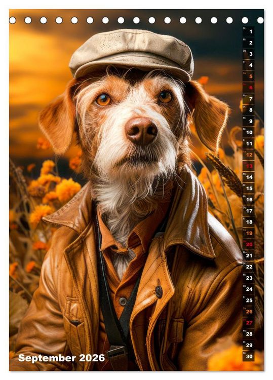 Produktbild: Stylische Hunde (Tischkalender 2026 DIN A5 hoch), CALVENDO Monatskalender