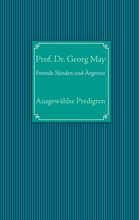Produktbild: Fremde S&uuml;nden und &Auml;rgernis