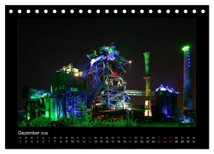 Produktbild: Extraschicht im Ruhrgebiet - Nachts ist es nicht dunkel! (Tischkalender 2026 DIN A5 quer), CALVENDO Monatskalender