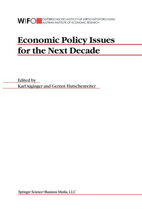 Produktbild: Economic Policy Issues for the Next Decade
