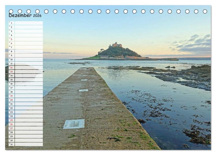 Produktbild: Cornwall. Terminkalender (Tischkalender 2026 DIN A5 quer), CALVENDO Monatskalender