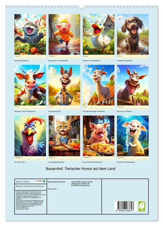 Produktbild: Bauernhof. Tierischer Humor auf dem Land (hochwertiger Premium Wandkalender 2026 DIN A2 hoch), Kunstdruck in Hochglanz