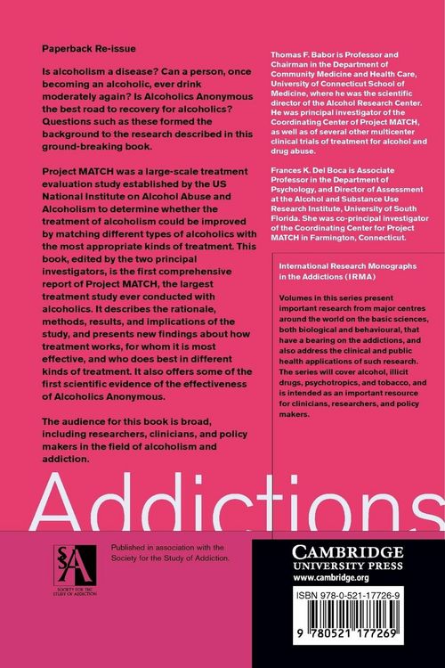 Produktbild: Treatment Matching in Alcoholism