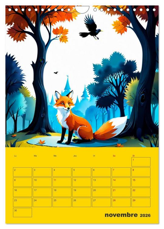 Produktbild: Les fables illustr&eacute;es (Calendrier mural 2026 DIN A4 horizontal), CALVENDO calendrier mensuel