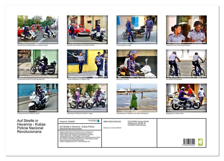 Produktbild: Auf Streife in Havanna - Kubas Policia Nacional Revolucionaria (Wandkalender 2026 DIN A2 quer), CALVENDO Monatskalender
