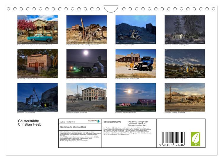 Produktbild: Geisterst&auml;dte Christian Heeb (Wandkalender 2026 DIN A4 quer), CALVENDO Monatskalender