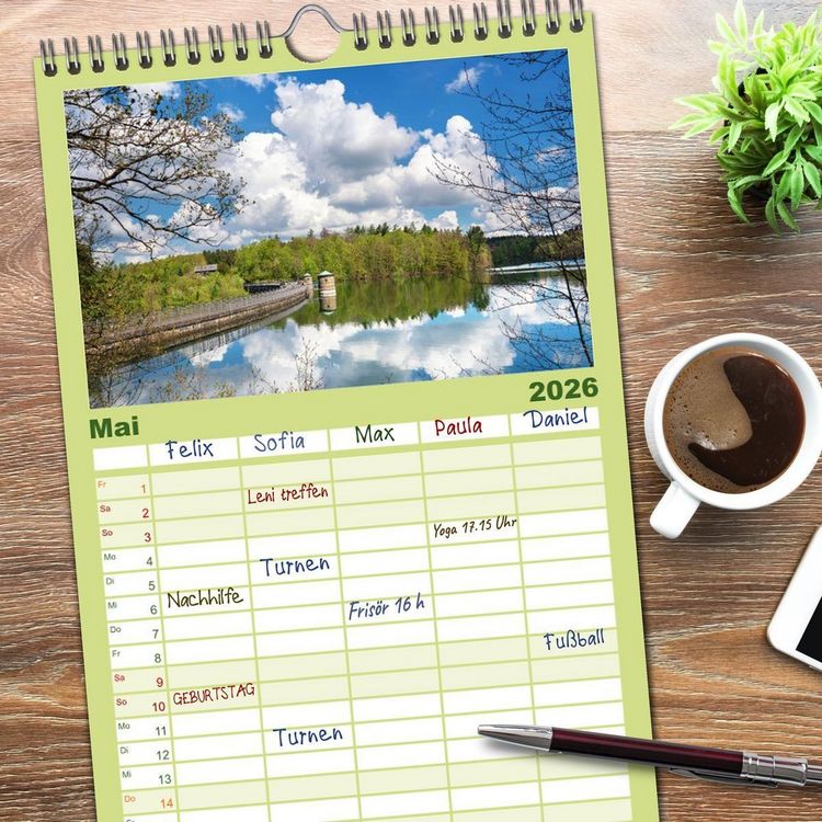 Produktbild: Familienplaner 2026 - Heimat Entdecken: Bergisches Land mit 5 Spalten (Wandkalender, 21 x 45 cm) CALVENDO